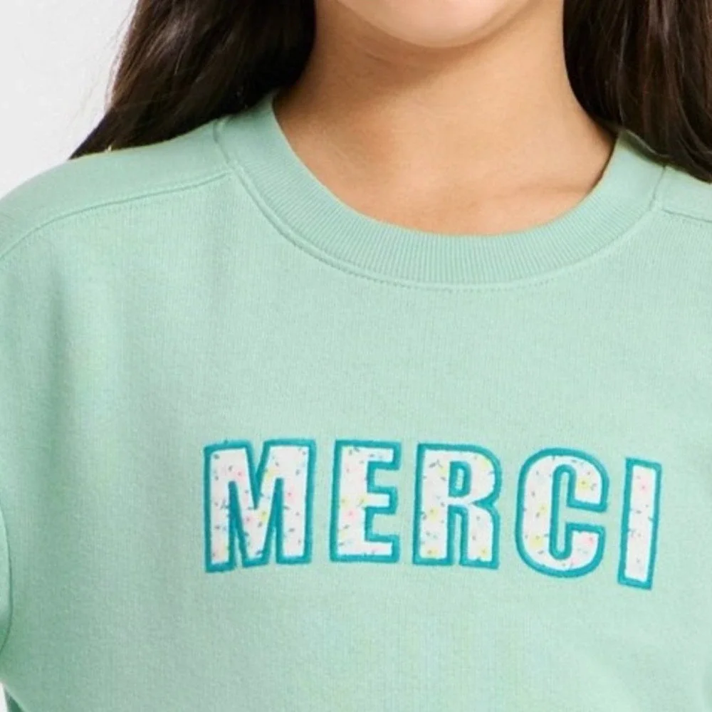 Cat & Jack Girls Mint Green Merci Sweatshirt and Joggers Set‎ Size L 10/12 NEW